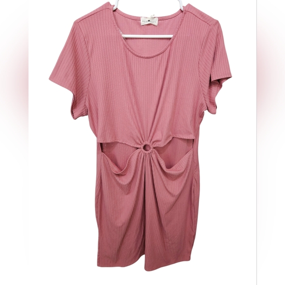 Derek Heart Pink Dress w/Cut Outs Size 2X - Picture 2 of 4